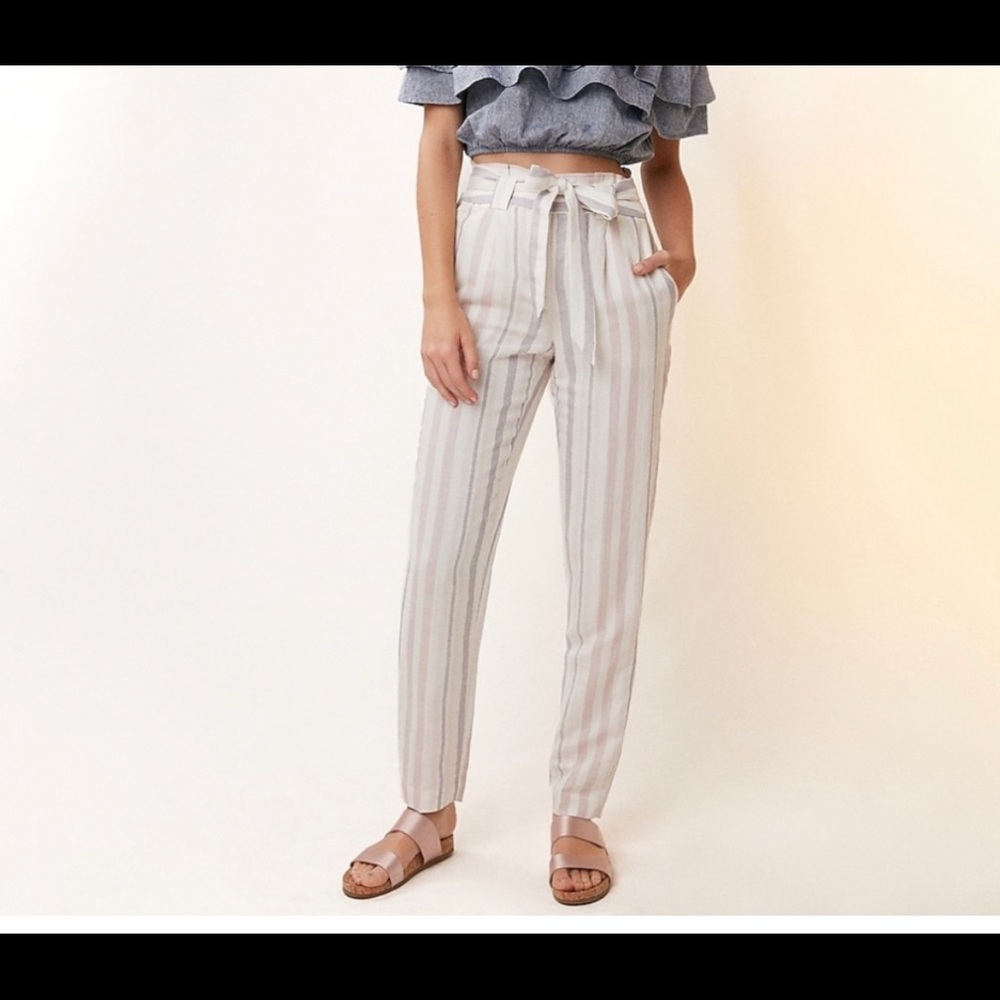 Express striped linen pants